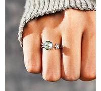 LRGKMCWTOB Anello da meditazione in argento Sterling 925 Anello per alleviare l'ansia Anello unisex per ansia e stress dito astronomico anello pieghevole cosmico