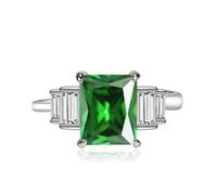 LRGKMCWTOB Anello da sposa con zircone tagliato di precisione da 2 ct taglio quadrato aureola in argento 925 anello vintage con zircone rosa zaffiro topazio smeraldo gioielli alla moda lucido diamante