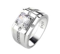 LRGKMCWTOB Anello da uomo con zircone da uomo 13 mm anello da uomo in tungsteno per uomo con zirconia cubica anello eternity intarsiato CZ anelli da uomo bordi smussati comfort business, Size 11