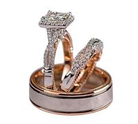 LRGKMCWTOB Anello di fidanzamento da donna di lusso in oro rosa con zircone scintillante per le donne gioielli da sposa in argento fatto a mano anello di coppia per amanti anello di fidanzamento