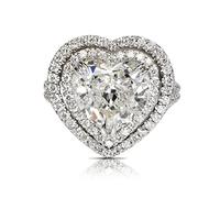 LRGKMCWTOB Anello in argento Sterling 925 lucido con diamante pieno rotondo taglio perfetto 3 ct Infinite Elements Zirconia a forma di cuore antico anello set anello di diamante anello Eternity anello