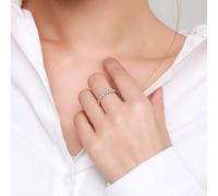 LRGKMCWTOB Anello vintage cavo placcato oro a fila singola micro intarsiato anello placcato platino anello a fila singola zircone placcato oro anello coda anello semplice anello per nocche diamante