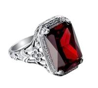 LRGKMCWTOB Elegante anello da donna in argento 925 con tanzanite naturale da 3,5 ct, con rubino e tanzanite naturale, misura 6-10, Size 10, Pietre preziose, argento, Tanzanite||Rubino