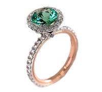 LRGKMCWTOB Gioielli alla moda eleganti da donna placcati in oro 14 carati con pietra portafortuna zaffiro smeraldo aureola anello di fidanzamento per donne, anello di fidanzamento con pietre preziose