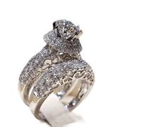 LRGKMCWTOB Set di 2 anelli nuziali in argento Sterling 925 di alta qualità, collezione Eternal Love, per anniversario, con zirconia cubica AAA, anello solitario in zirconia cubica, eternità