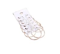 LRGKMCWTOB Set di 6 paia di orecchini a cerchio placcati in oro 14 carati, grandi orecchini a cerchio, in acciaio inox, placcati in oro e argento, ipoallergenici, orecchini a cerchio da donna, Acciaio