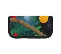 LRHCNZDCP Ara e tucano appollaiato delle foreste pluviali tropicali stampato astuccio portapenne in tela borsa per trucchi gadget portapenne astuccio con cerniera