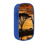 LRHCNZDCP Astuccio con giraffa e alberi al crepuscolo in Africa, astuccio nero, grazioso astuccio portapenne per scuola e ufficio, Blu, Taglia unica, Zaino per la scuola