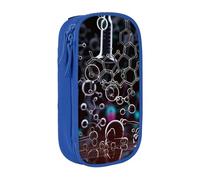 LRHCNZDCP Astuccio con illustrazione astratta scientifica e chimica stampata in 3D, grazioso astuccio per matite e penne, per scuola e ufficio, nero, Blu, Taglia unica, Zaino per la scuola