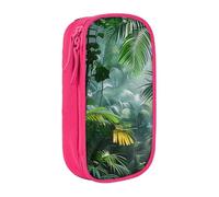 LRHCNZDCP Astuccio con stampa tropicale della foresta pluviale della giungla, astuccio nero, grazioso astuccio portapenne per scuola ufficio, rosa, Taglia unica, Zaino per la scuola