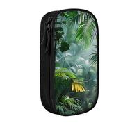 LRHCNZDCP Astuccio con stampa tropicale della foresta pluviale della giungla, astuccio nero, grazioso astuccio portapenne per scuola ufficio, Nero , Taglia unica, Zaino per la scuola
