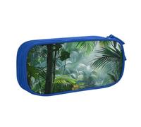 LRHCNZDCP Astuccio con stampa tropicale della foresta pluviale della giungla, grazioso astuccio per matite e penne, per scuola e ufficio, nero, Blu, Taglia unica, Zaino per la scuola