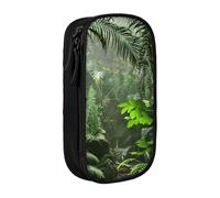 LRHCNZDCP Astuccio con stampa tropicale della foresta pluviale nera, grazioso astuccio per matite e penne per scuola e ufficio, Nero , Taglia unica, Zaino per la scuola