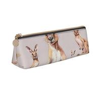 LRHCNZDCP Astuccio in pelle con stampa di canguro e zoo, con cerniera triangolare, per scuola e ufficio