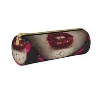 LRHCNZDCP Astuccio in pelle con stampa di corone e labbra, con cerniera, per scuola e ufficio