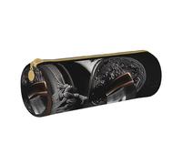 LRHCNZDCP Astuccio in pelle con stampa di spada samurai giapponese, rotondo, con cerniera, per scuola e ufficio