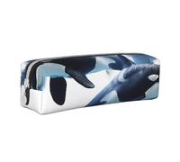 LRHCNZDCP Astuccio in pelle con stampa orca killer whale - grazioso astuccio con cerniera per scuola e ufficio