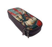 LRHCNZDCP Astuccio in pelle con stampa rock and roll, astuccio per penne e matite, per scuola, ufficio, università, organizer per adulti, ragazzi e ragazze