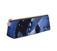 LRHCNZDCP Astuccio in pelle stampata con orca killer - Astuccio con cerniera triangolare, grazioso astuccio per matite per scuola e ufficio