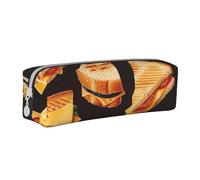 LRHCNZDCP Astuccio in pelle stampata con panini al formaggio, grazioso astuccio con cerniera per scuola e ufficio
