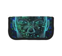 LRHCNZDCP Astuccio in tela con stampa di intelligenza artificiale con cervello e cerniera, per trucchi, gadget e penne