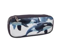 LRHCNZDCP Astuccio per matite con codice di programmazione stampato, grande capacità, in pelle, per scuola, ufficio, università, adulti, ragazzi e ragazze, Orca Killer Whale, Taglia unica, Zaino per