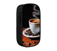 LRHCNZDCP Astuccio per matite con stampa a chicco di caffè, colore nero, grazioso astuccio portapenne per scuola e ufficio, Nero , Taglia unica, Zaino per la scuola