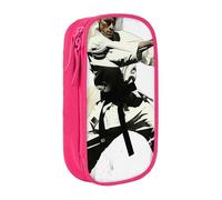 LRHCNZDCP Astuccio per matite con stampa artistica karate, grazioso astuccio portapenne per scuola e ufficio, nero, rosa, Taglia unica, Zaino per la scuola