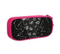 LRHCNZDCP Astuccio per matite con stampa con costellazione della pizza, grazioso astuccio portapenne per scuola e ufficio, nero, rosa, Taglia unica, Zaino per la scuola