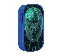 LRHCNZDCP Astuccio per matite con stampa di intelligenza artificiale, grazioso astuccio per matite e penne, per scuola e ufficio, nero, Blu, Taglia unica, Zaino per la scuola