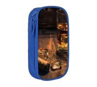 LRHCNZDCP Astuccio per matite con stampa sigaro e whisky, nero, grazioso astuccio per matite e penne, per scuola e ufficio, Blu, Taglia unica, Zaino per la scuola