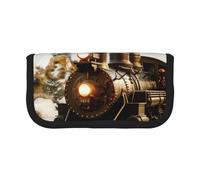 LRHCNZDCP Astuccio per penne e matite, in tela, con stampa di treni e ferrovie, borsa per trucchi, gadget, portapenne, astuccio con cerniera