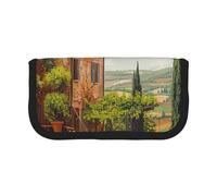 LRHCNZDCP Astuccio portapenne in tela con stampa italiana toscana, borsa per trucchi, gadget, portapenne, astuccio con cerniera