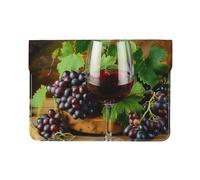 LRHCNZDCP Bella Venezia Canal View stampato Laptop Sleeve 13 pollici custodia in pelle per computer portatile borsa per computer portatile copertura per viaggi, lavoro, affari, Arte Vino Rosso Galsses