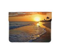 LRHCNZDCP Bella Venezia Canal View stampato Laptop Sleeve 13 pollici custodia in pelle per computer portatile borsa per computer portatile copertura per viaggi, lavoro, affari, Spiaggia Con Tramonto