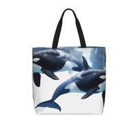 LRHCNZDCP Borsa a tracolla da donna, con stampa di gallo e pollo, riutilizzabile, borsa a tracolla impermeabile, leggera, per shopping, viaggi e uso quotidiano, Orca Killer Whale, Taglia unica