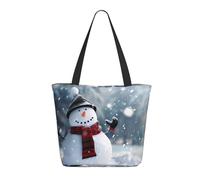 LRHCNZDCP Borsa per la spesa con stampa di piante carnivore, grande, borsa a tracolla, leggera, da donna, per lavoro, viaggi, shopping, Pupazzo di neve felice di Natale, Taglia unica