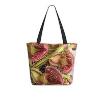 LRHCNZDCP Borsa per la spesa con stampa di piante carnivore, grande, borsa a tracolla, leggera, da donna, per lavoro, viaggi, shopping, Pianta carnivora, Taglia unica