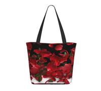 LRHCNZDCP Borsa per la spesa stampata con colomba volante, grande, leggera, da donna, per lavoro, viaggi, shopping, Petali di rosa rossa galleggianti, Taglia unica