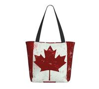 LRHCNZDCP Borsa per la spesa stampata con stampa di gallo e pollo Borsa a tracolla grande borsa a tracolla leggera Borse per laptop da donna per lavoro viaggi shopping, Bandiera del Canada retrò