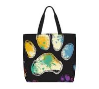 LRHCNZDCP Borsa shopper riutilizzabile con stampa bassotto per le donne borsa a tracolla impermeabile leggera borsa della spesa per shopping, viaggi e uso quotidiano regalo, Colorato Dog Paw Print