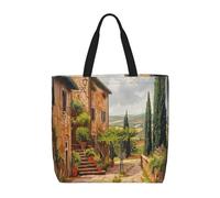 LRHCNZDCP Borsa shopper riutilizzabile da donna, impermeabile, leggera, con stampa marmorizzata, per shopping, viaggi e uso quotidiano, Italia Toscana, Taglia unica