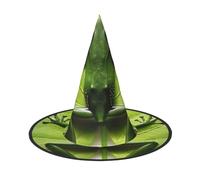 LRHCNZDCP Cappello da strega con foglie di rana stampate per Halloween, per donne e uomini, feste festive, cosplay, accessori di Halloween, 2 pezzi