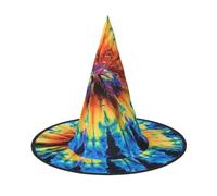 LRHCNZDCP Cappello da strega con stampa di tribù esotica, stile tie-dye, per donne e uomini, per feste festive, cosplay, accessori di Halloween, 2 pezzi
