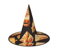 LRHCNZDCP Cappello da strega stampato con panini al formaggio, per donne e uomini, per feste festive, cosplay, accessori di Halloween, 2 pezzi