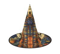 LRHCNZDCP Cappello da strega stampato della serie tribù dell'antico Egitto, per donne e uomini, per feste festive, cosplay, accessori di Halloween, 1 pezzo