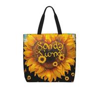 LRHCNZDCP Chicago Borsa a tracolla da donna, riutilizzabile, con stampa riflettente, impermeabile, leggera, per shopping, viaggi e uso quotidiano, Beato essere chiamato Nana Girasole, Taglia unica