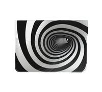 LRHCNZDCP Christmas Happy Snowman 1 Custodia per laptop da 13 pollici in pelle stampata per viaggi, lavoro, affari, Strisce bianche e nere, Taglia unica