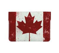 LRHCNZDCP Custodia per computer portatile con stampa di gallo e gallina da 13 pollici, in pelle, per viaggi, lavoro, affari, Bandiera del Canada retrò., Taglia unica