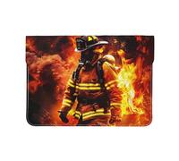 LRHCNZDCP Flying Dove, custodia in pelle stampata per computer portatile da 13 pollici, per viaggi, lavoro, affari, Fiamma del vigile del fuoco, Taglia unica